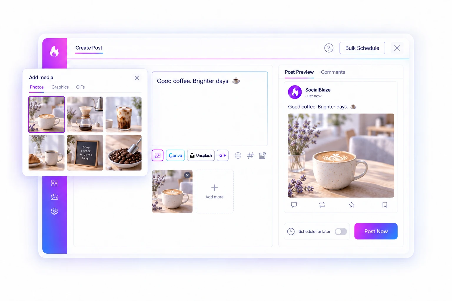 Bring creative tools into the posting process.