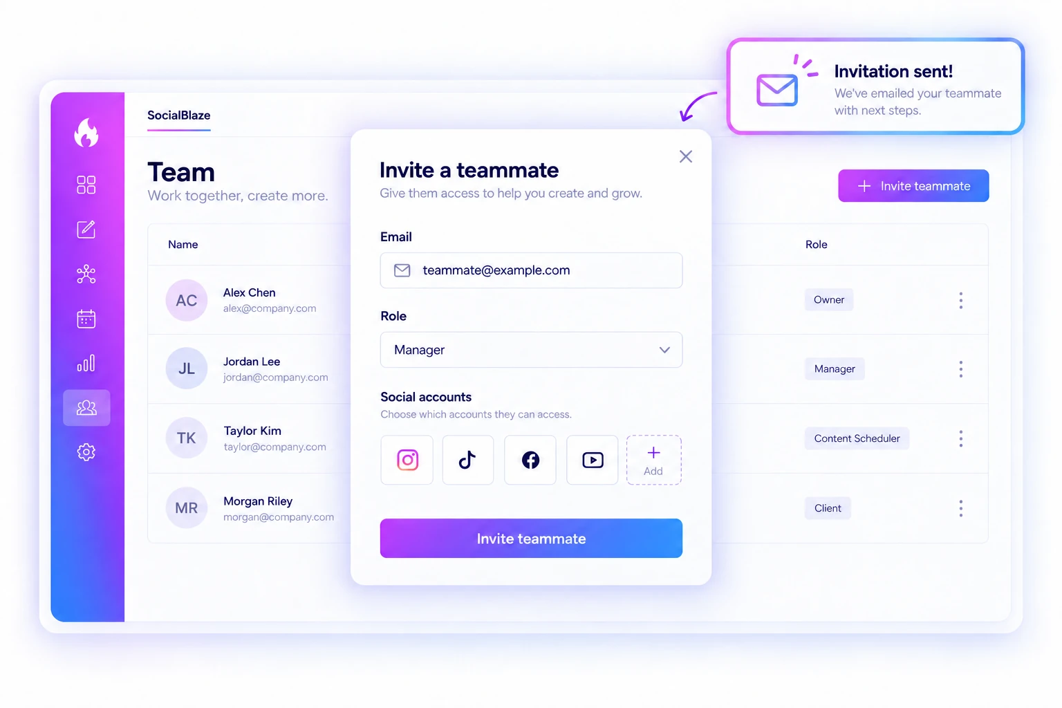 Invite the people who help you post.