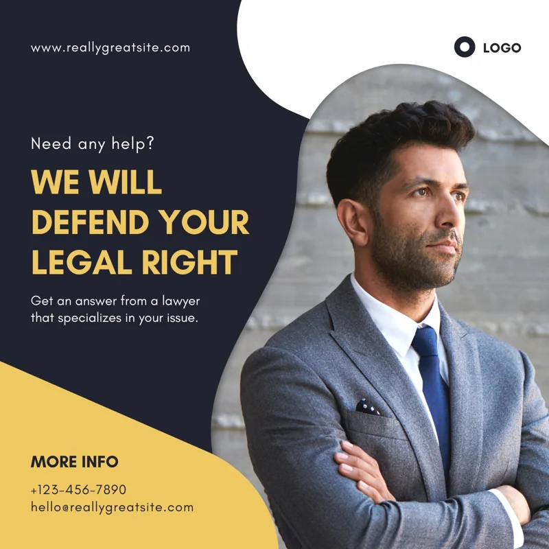 Yellow White Black Lawyer Agency Instagram Post