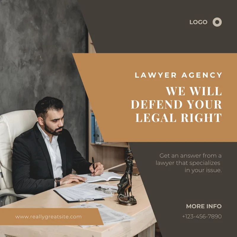 Brown White Lawyer Agency Instagram Post
