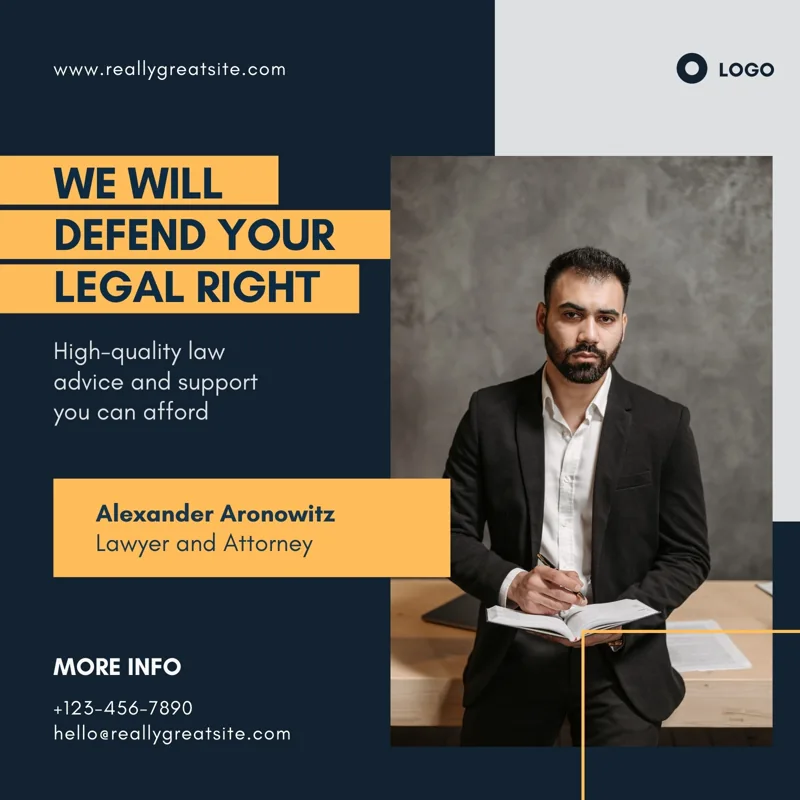 Orange Black Lawyer Agency Instagram Post