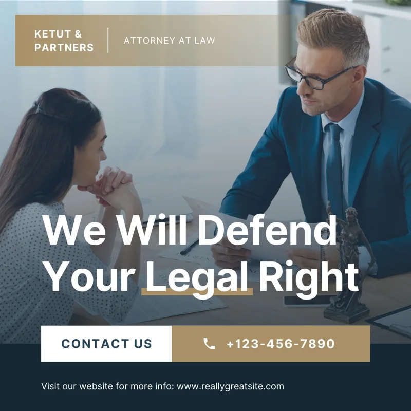 Blue & Brown Modern Lawyer Law Firm Instagram Post