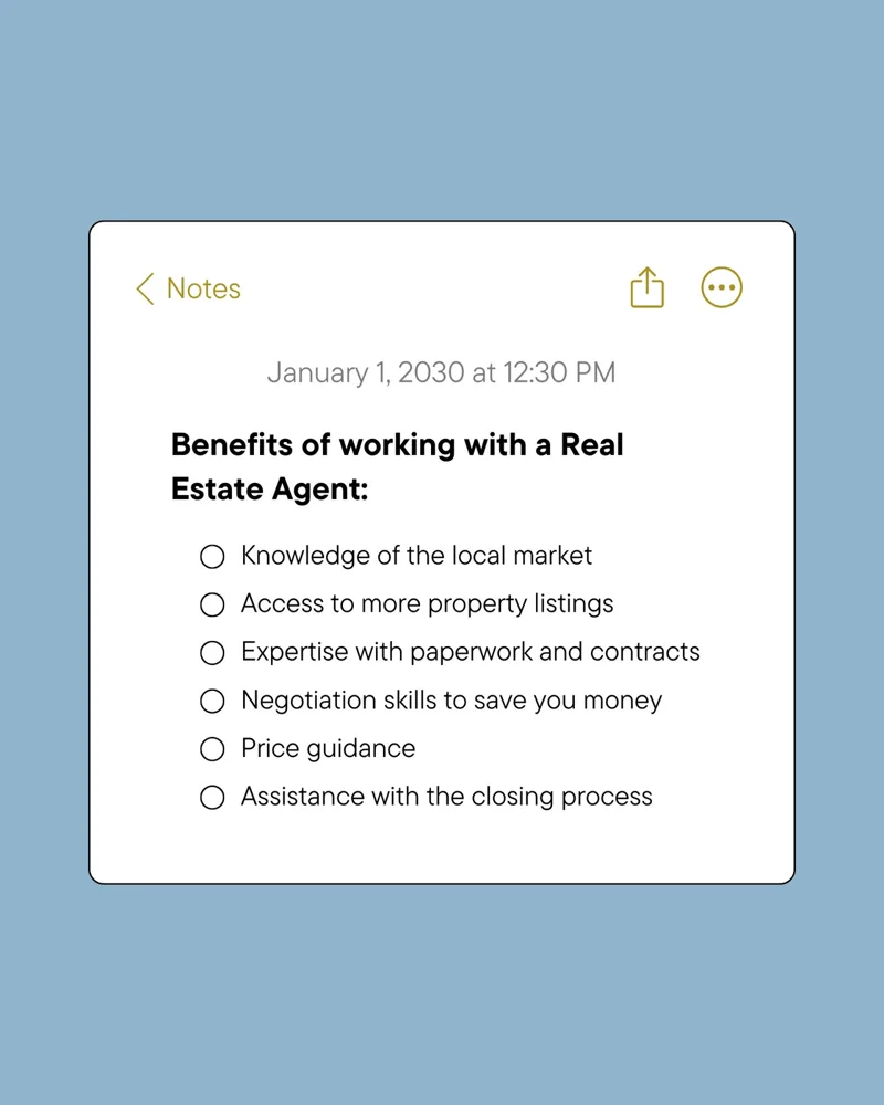 Blue and White Minimalist Real Estate Tips Checklist Instagram Post
