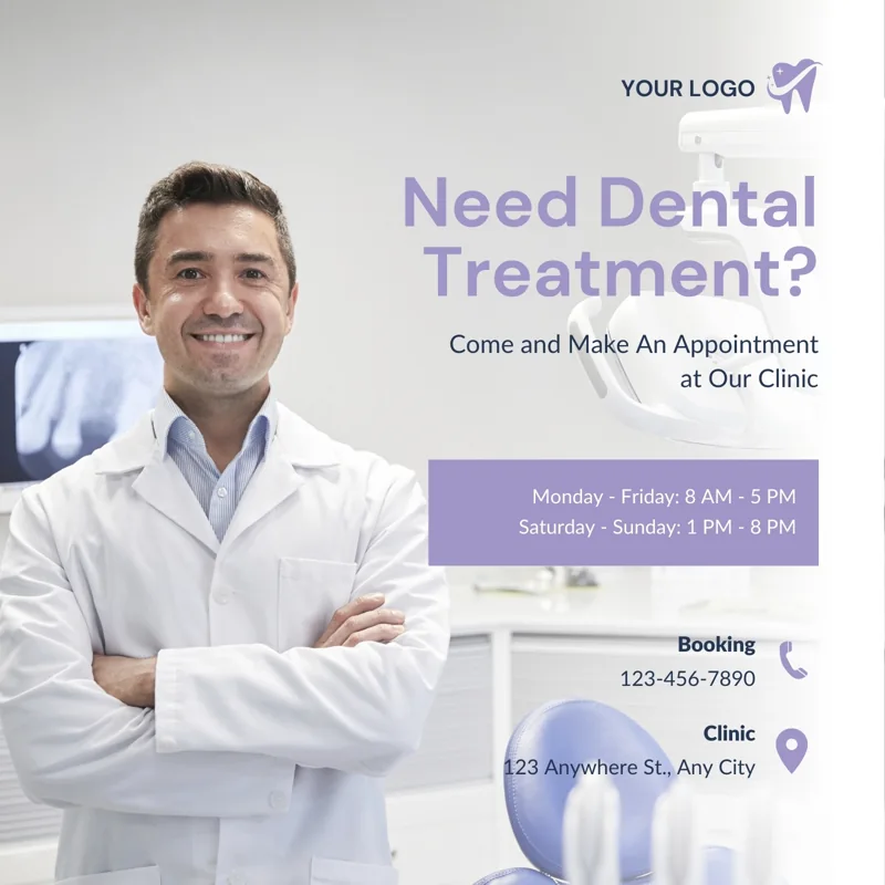 Purple Modern Minimalist Dentist Instagram Post