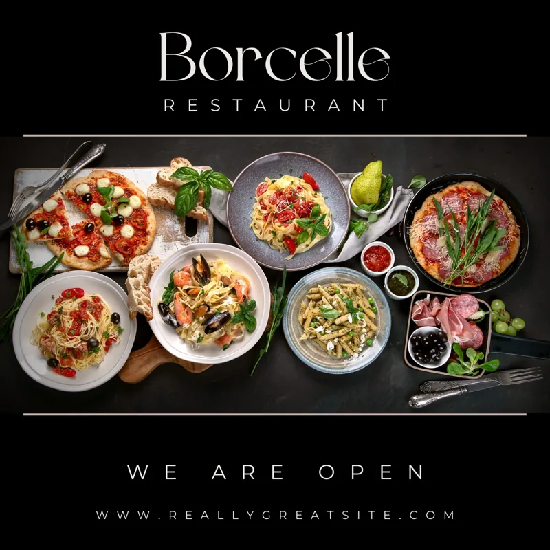 Black Exciting Restaurant Promotion Instagram Post