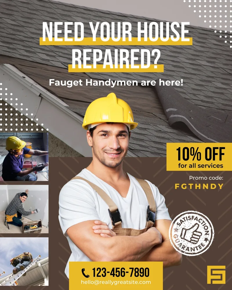 Brown and Yellow Modern Handyman Service Instagram Post