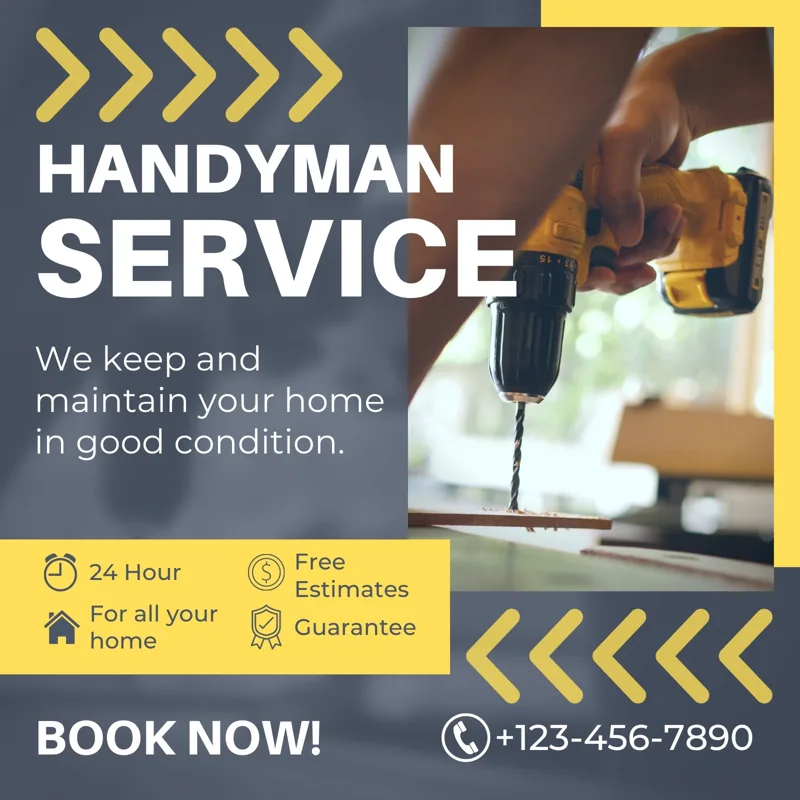 Grey Yellow Handyman Services Instagram Post