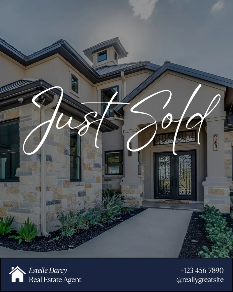 Blue and White Simple Just Sold Real Estate Property Instagram Post