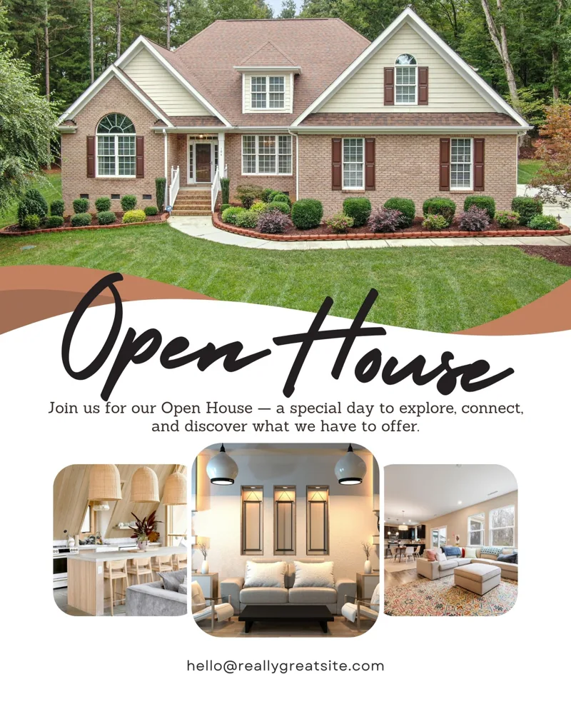 Brown and White Modern Open House Instagram Post