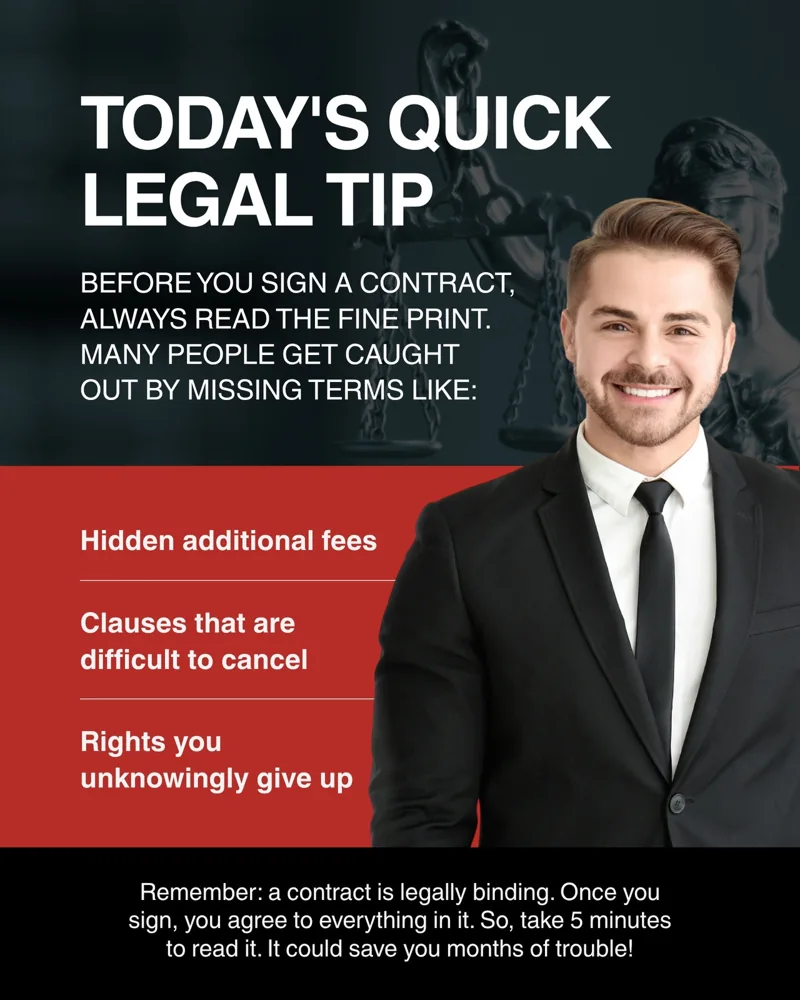 Black Red Simple Quick Legal Tip Instagram Post