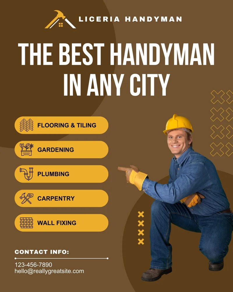 Brown and Yellow Modern Handyman Services Instagram Post