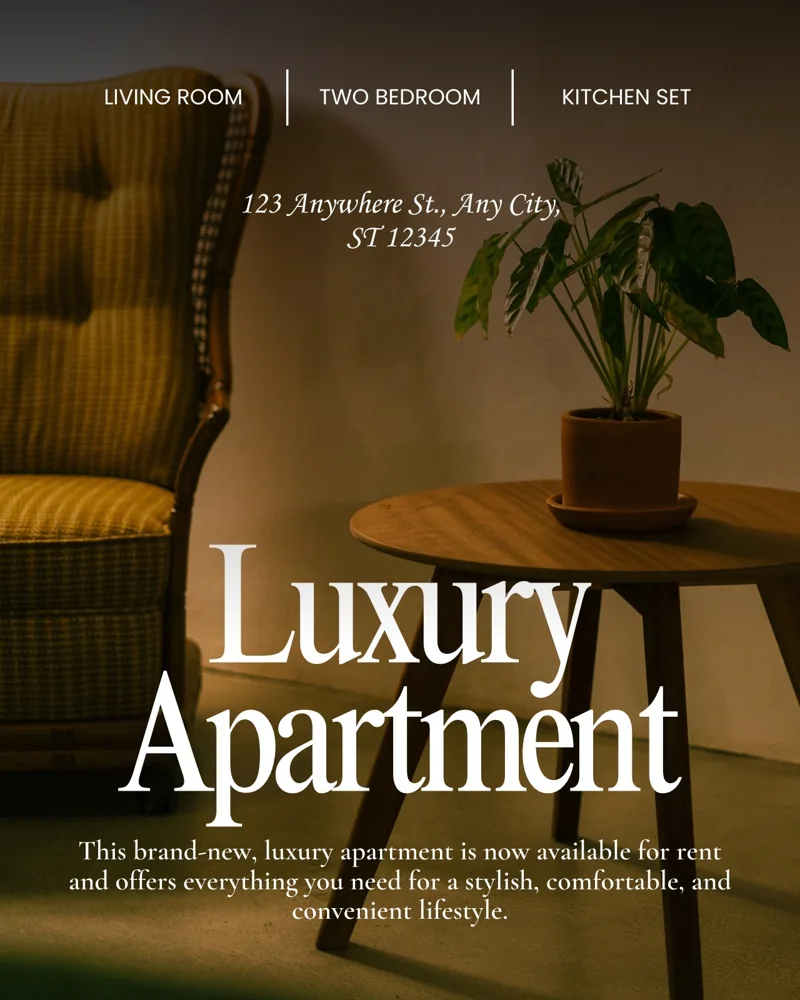 Brown Aesthetic Modern Luxury Apartment Rental Instagram Post