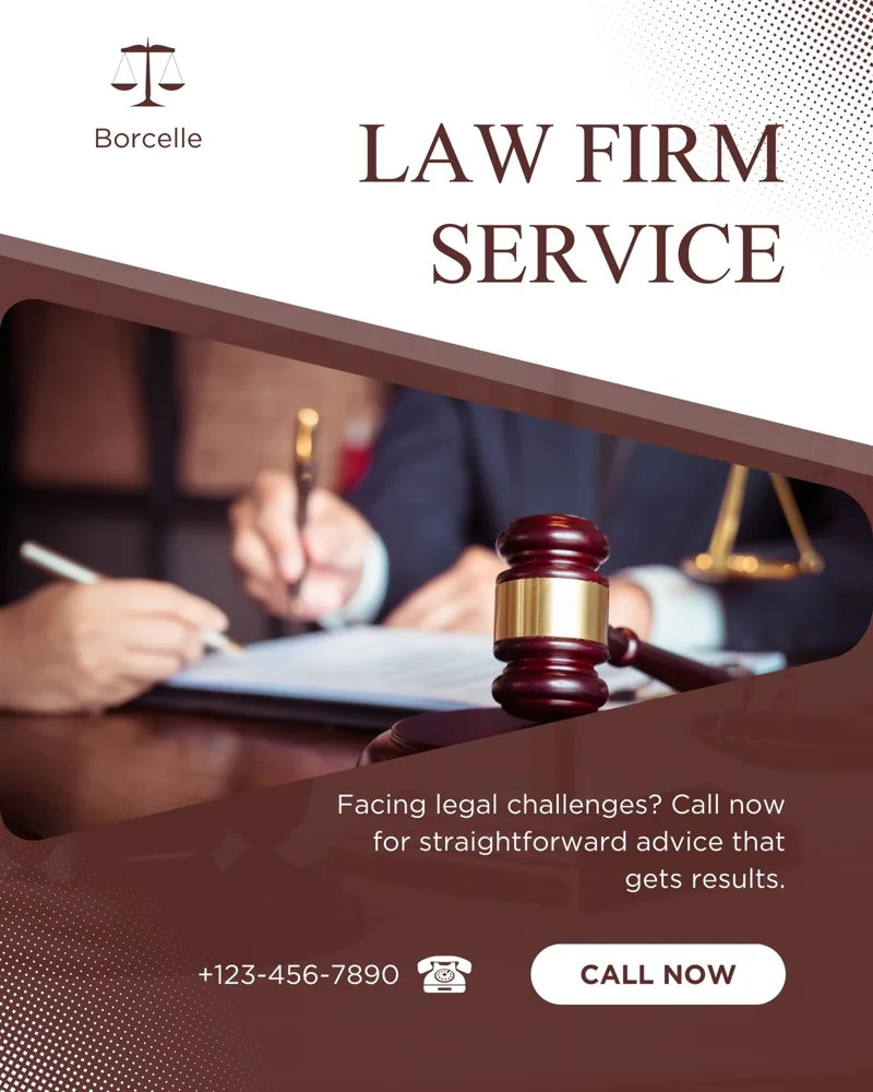White and Brown Simple Geometric Law Firm Service Promotion Instagram Post