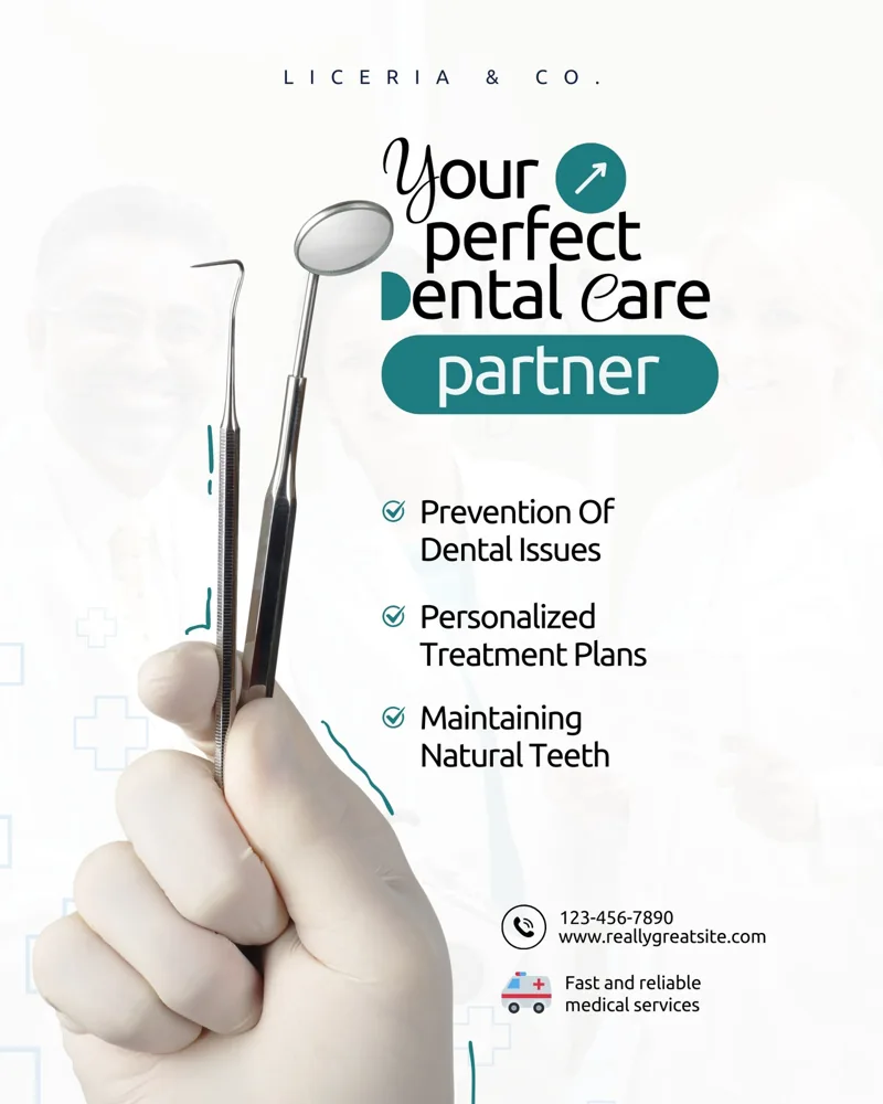 Green and White Modern Professional Dental Care Instagram Post