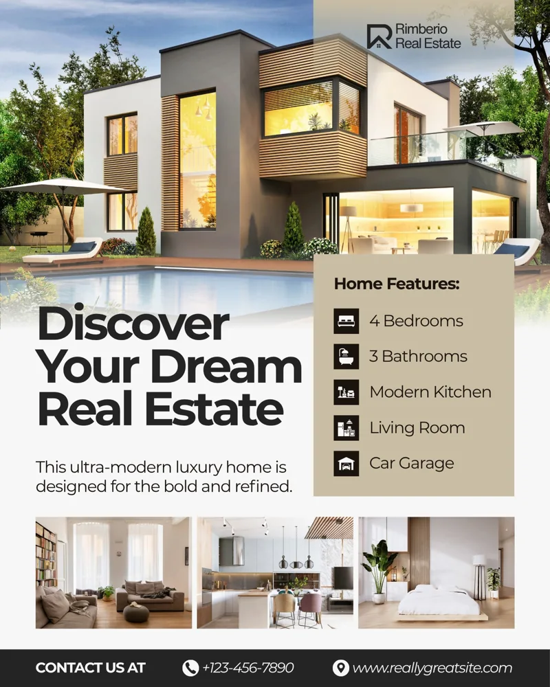 Beige and Gray Modern Real Estate Instagram Post