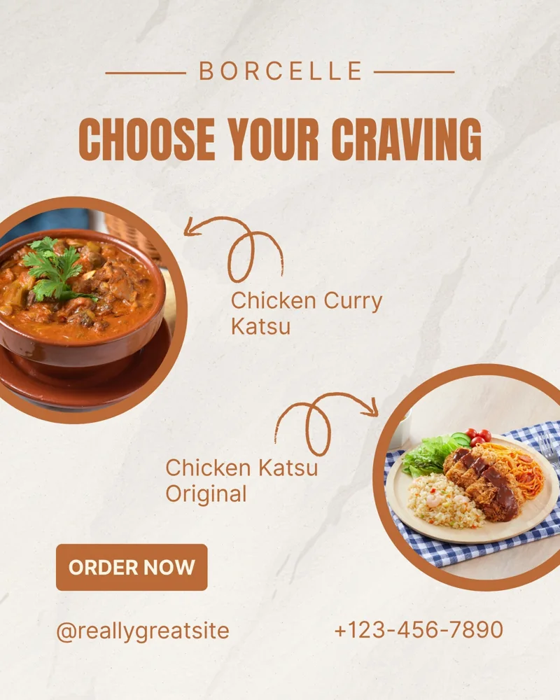 Brown Simple Food Restaurant Instagram Post