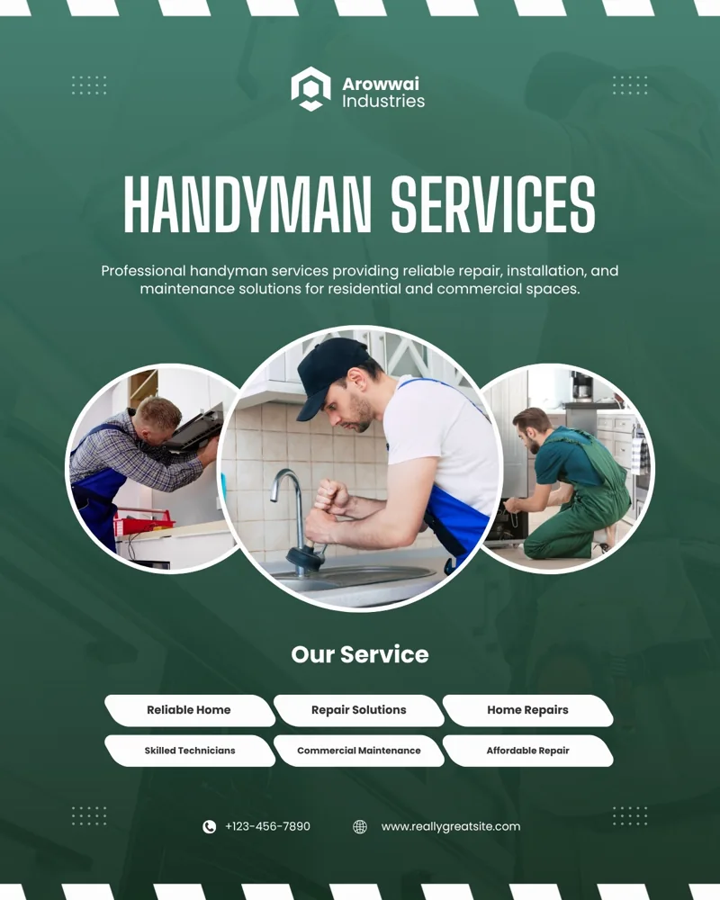 Green and White Modern Handyman Service Instagram Post