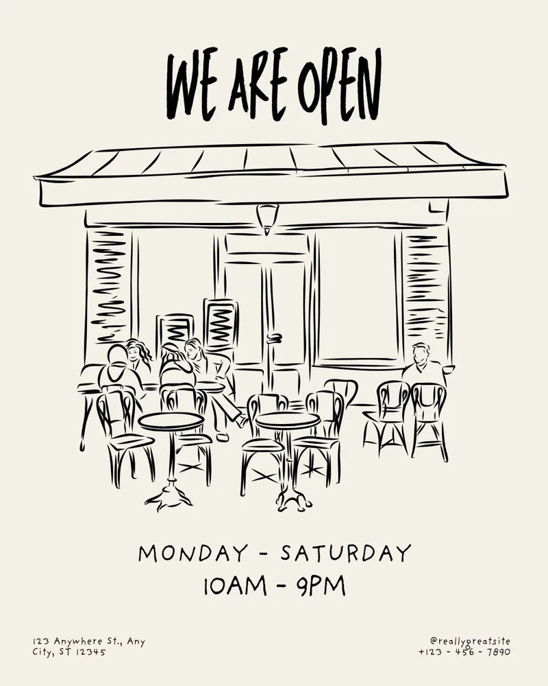 Beige Sketch Style Restaurant Instagram Post