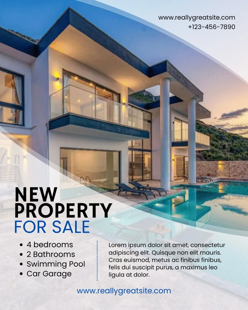 Blue White Minimalist Modern Real Estate Listing Instagram Post