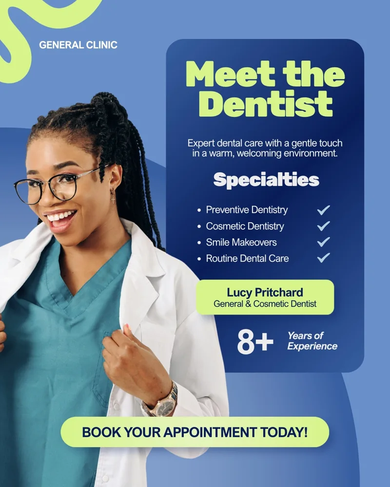 Blue and Green Modern Dentist Health Instagram Post