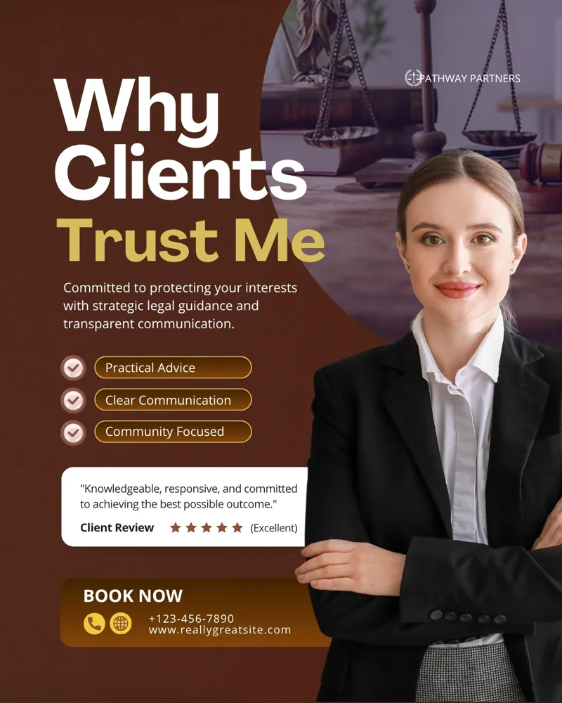 Brown and White Modern Professional Lawyer Promotional Instagram Post