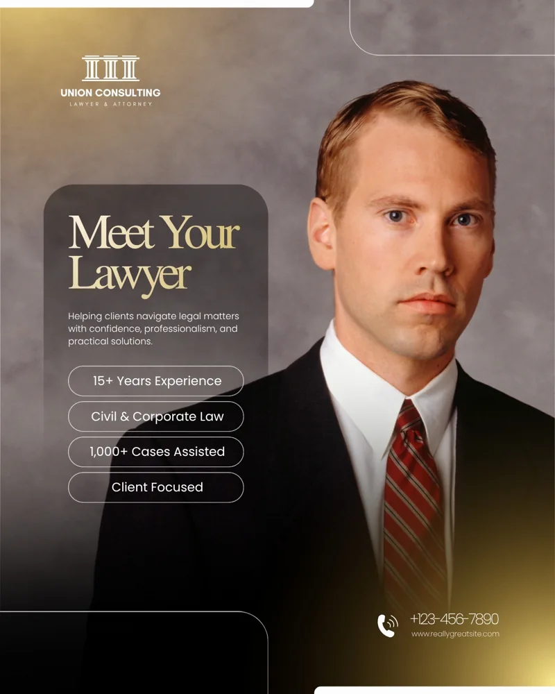 Black White and Gold Modern Professional Lawyer Promotional Instagram Post