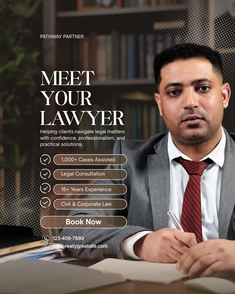 Brown and White Professional Modern Lawyer Promotional Instagram Post