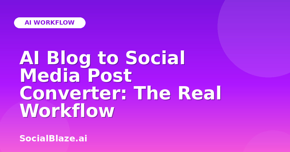 AI Blog to Social Media Post Converter: The Real Workflow