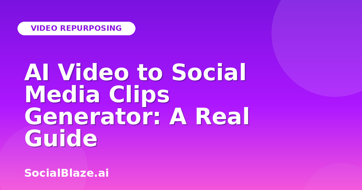 AI Video to Social Media Clips Generator: A Real Guide