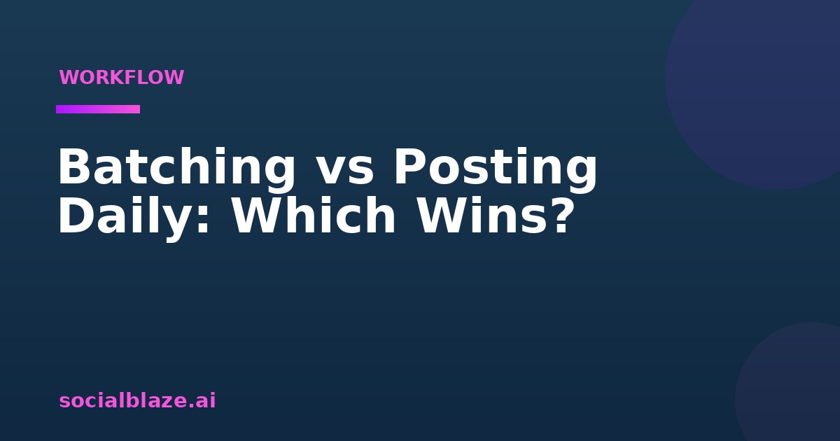 Batching vs Posting Daily: Which Wins?