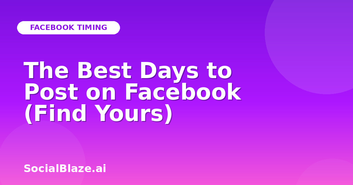 The Best Days to Post on Facebook (Find Yours)
