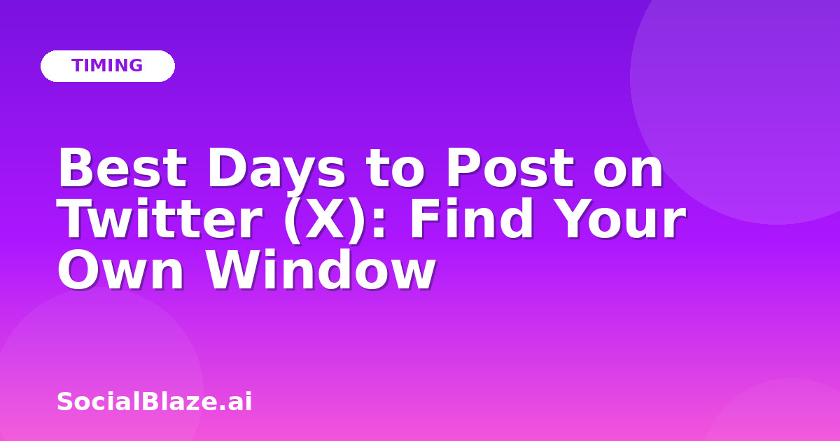 Best Days to Post on Twitter (X): Find Your Own Window
