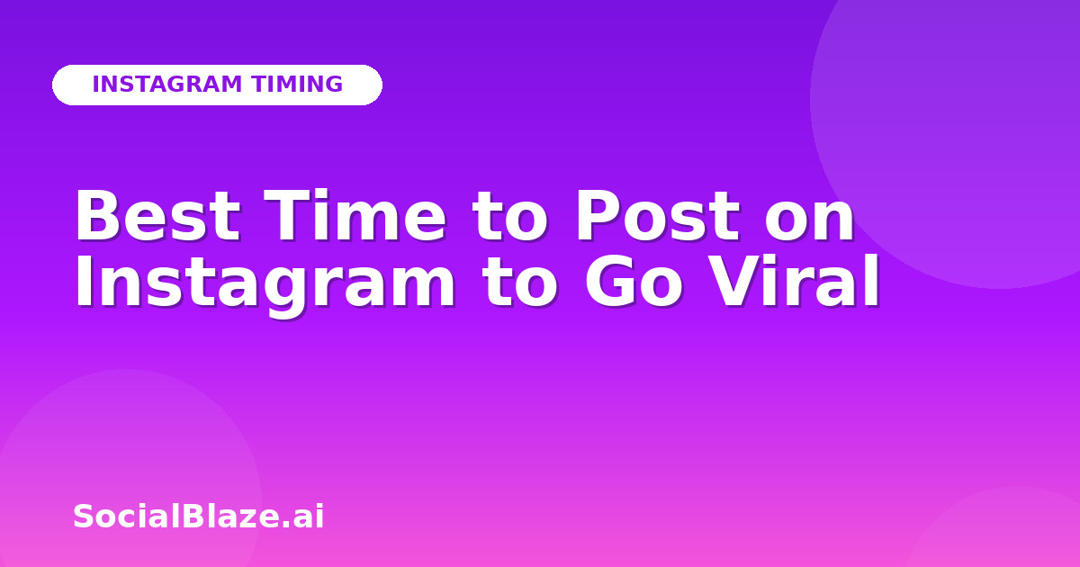 Best Time to Post on Instagram to Go Viral