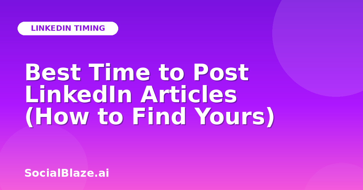 Best Time to Post LinkedIn Articles (How to Find Yours)