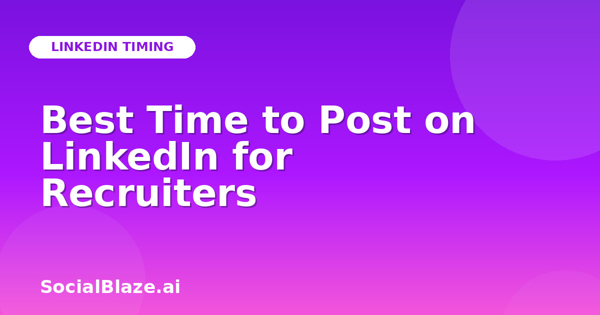 Best Time to Post on LinkedIn for Recruiters