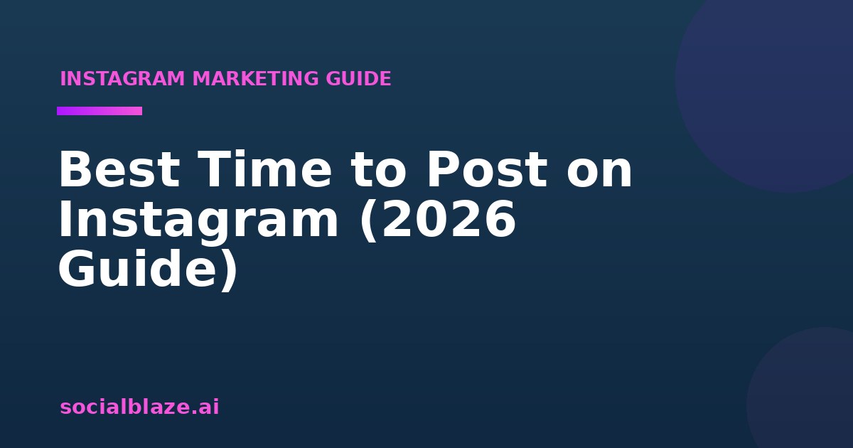 Best Time to Post on Instagram (2026 Guide)