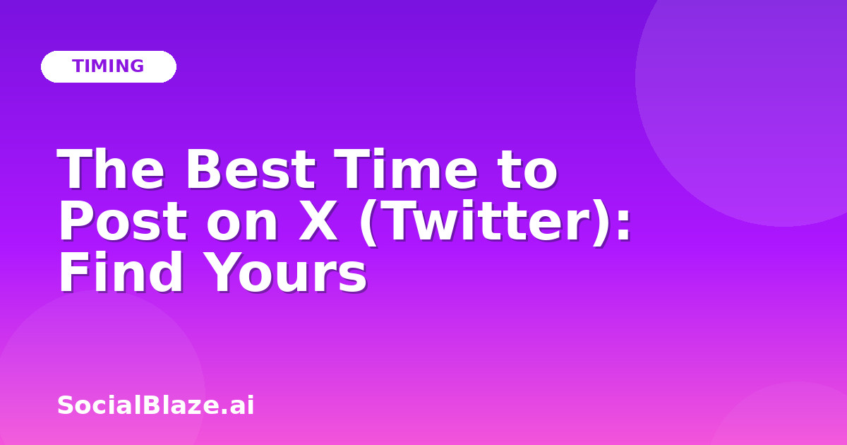 The Best Time to Post on X (Twitter): Find Yours