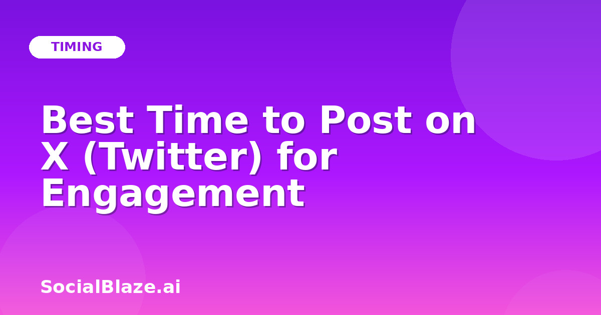 Best Time to Post on X (Twitter) for Engagement