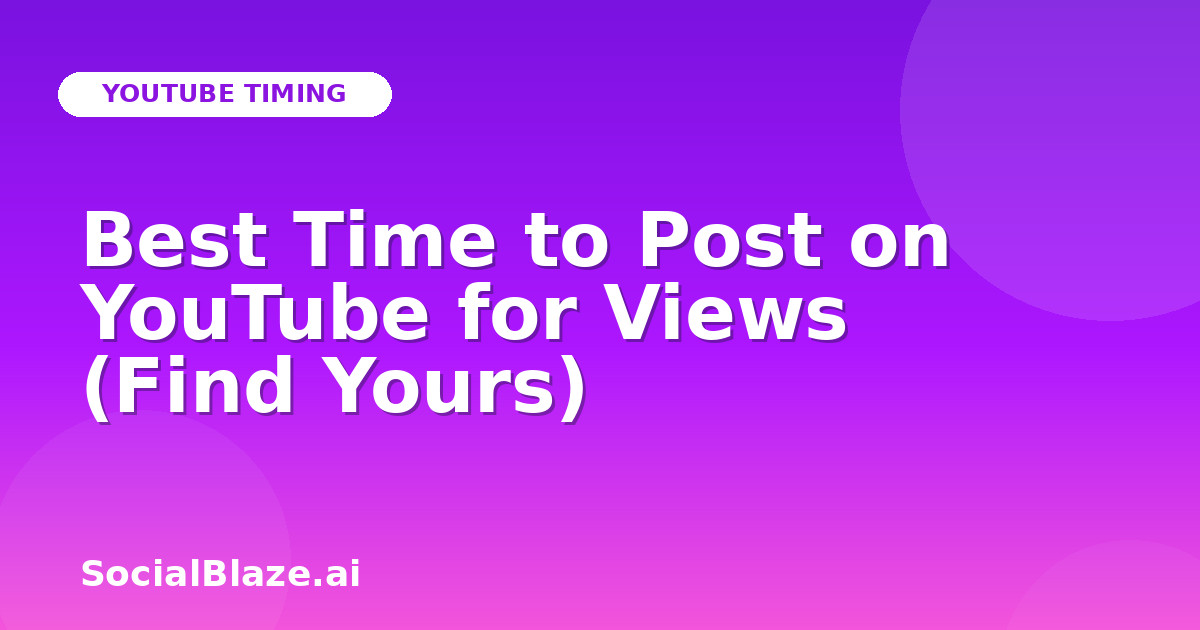 Best Time to Post on YouTube for Views (Find Yours)