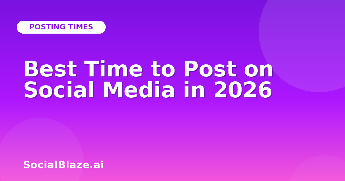 Best Time to Post on Social Media in 2026