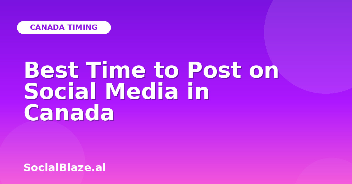 Best Time to Post on Social Media in Canada