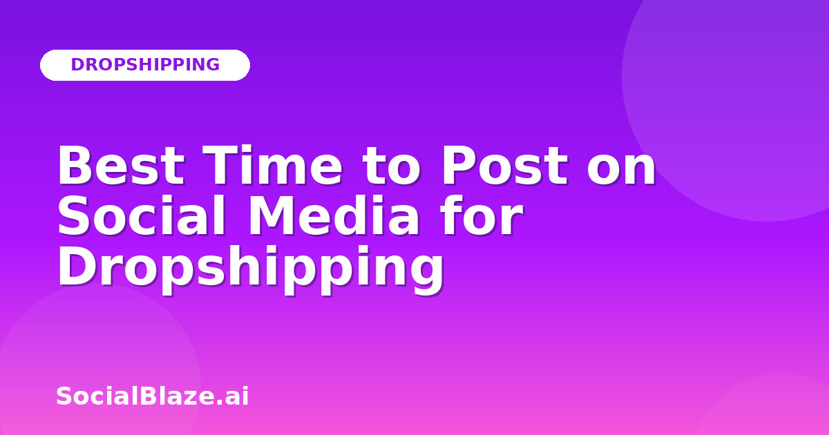 Best Time to Post on Social Media for Dropshipping