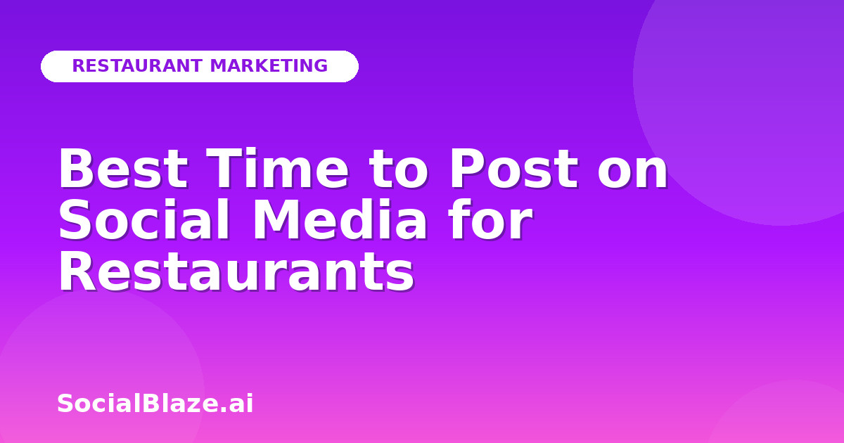 Best Time to Post on Social Media for Restaurants
