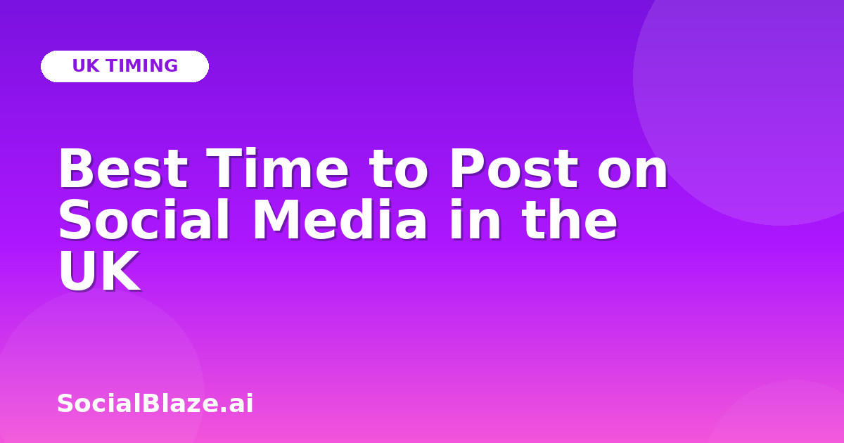 Best Time to Post on Social Media in the UK