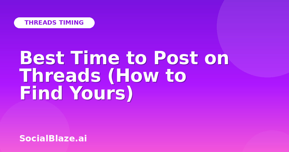 Best Time to Post on Threads (How to Find Yours)