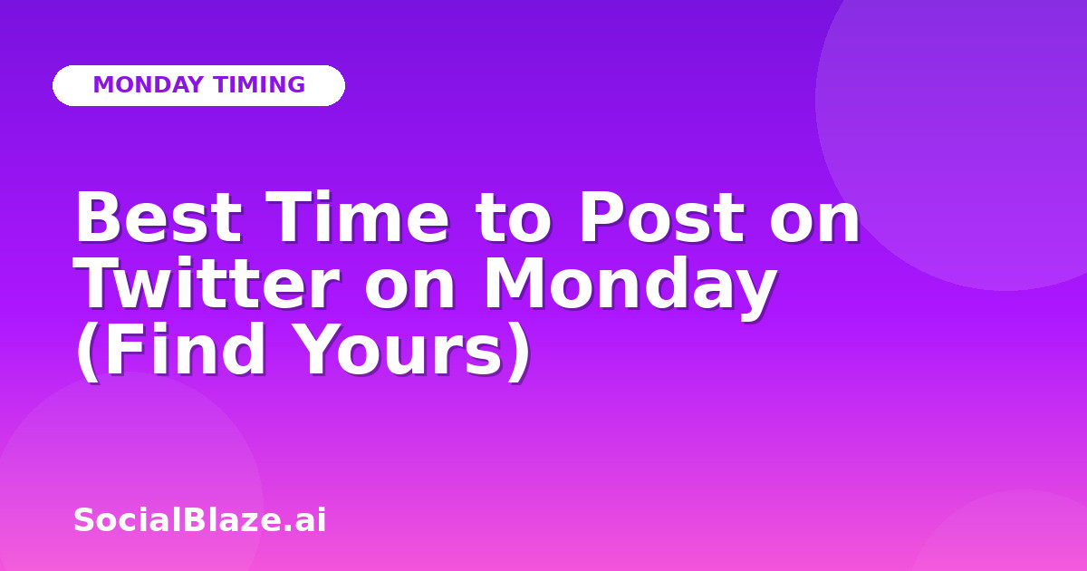 Best Time to Post on Twitter on Monday (Find Yours)