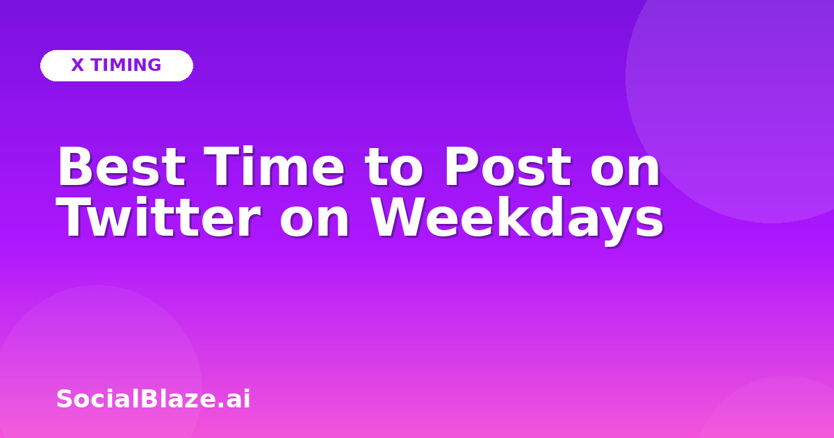 Best Time to Post on Twitter on Weekdays