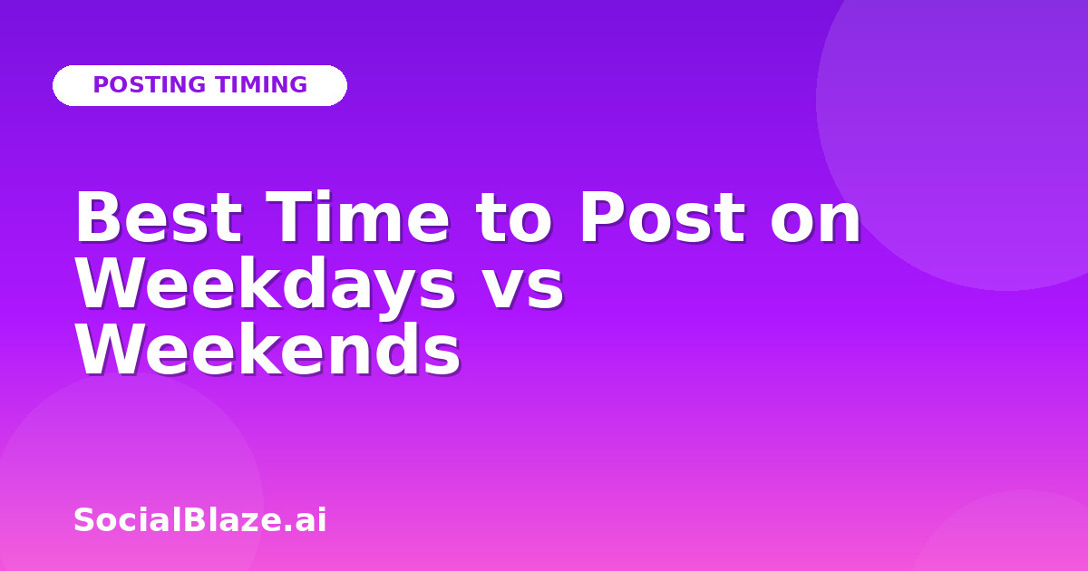 Best Time to Post on Weekdays vs Weekends