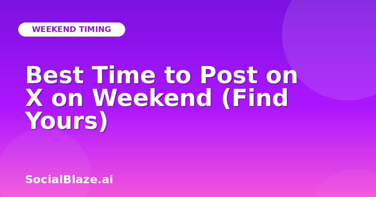 Best Time to Post on X on Weekend (Find Yours)