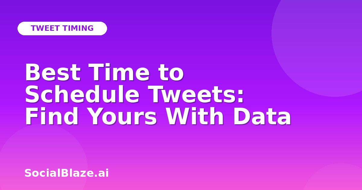 Best Time to Schedule Tweets: Find Yours With Data